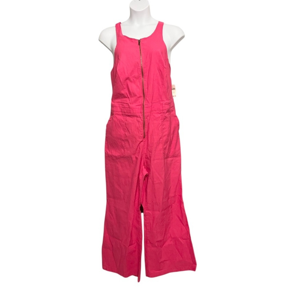Anthropologie Maeve “The Naomi” Pink Linen Blend Jumpsuit 20W Plus